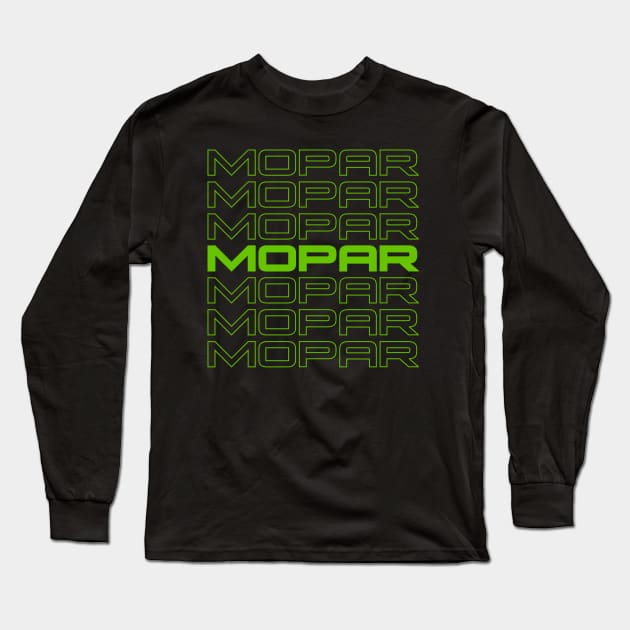 Mopar repeat  - Green print Long Sleeve T-Shirt by retropetrol